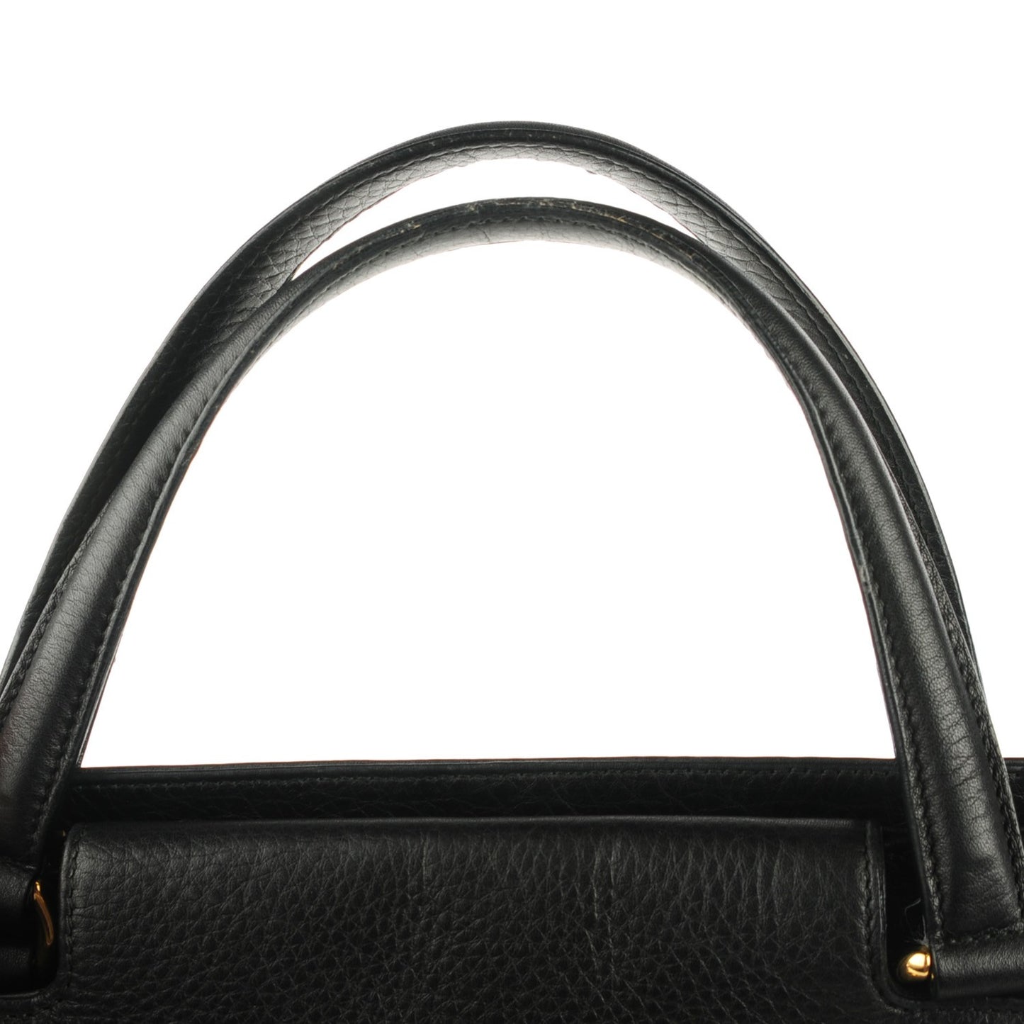 Pebbled Calfskin Medium 1973 Top Handle Satchel Black