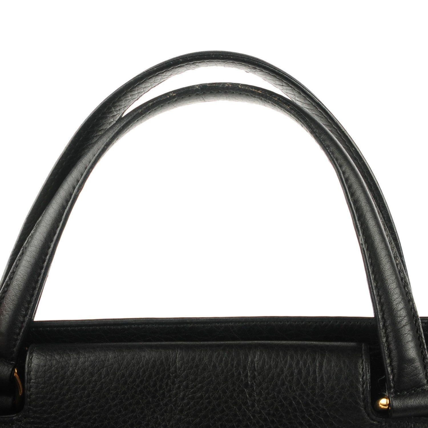 Gucci Pebbled Calfskin Medium 1973 Top Handle Satchel Black 9 of 9