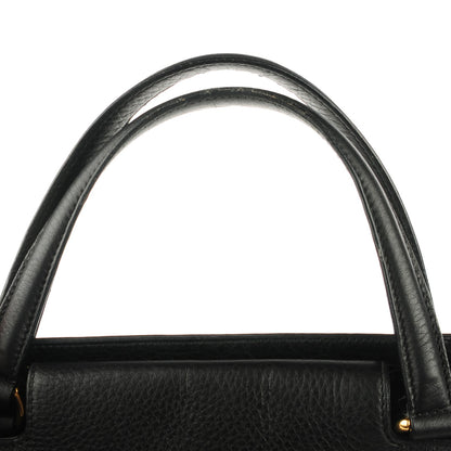 Gucci Pebbled Calfskin Medium 1973 Top Handle Satchel Black 9 of 9