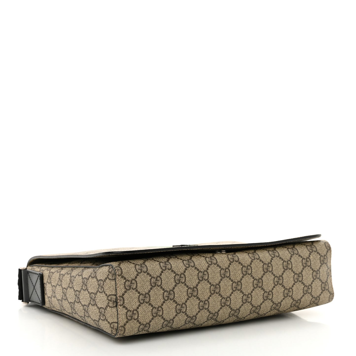 GG Supreme Monogram Web Flap Messenger Bag Black