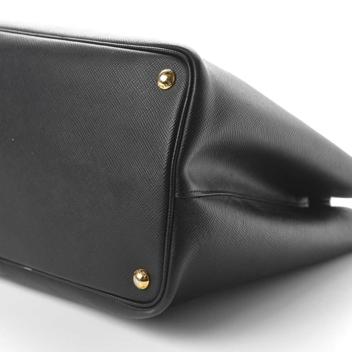 Saffiano Cuir Medium Double Bag Black Fuoco