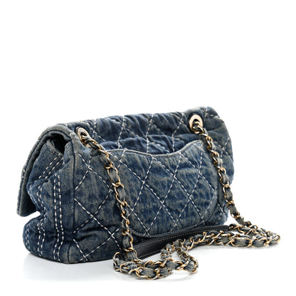 Chanel Denim Quilted Medium Denim Trip Single Flap Blue 3 of 11