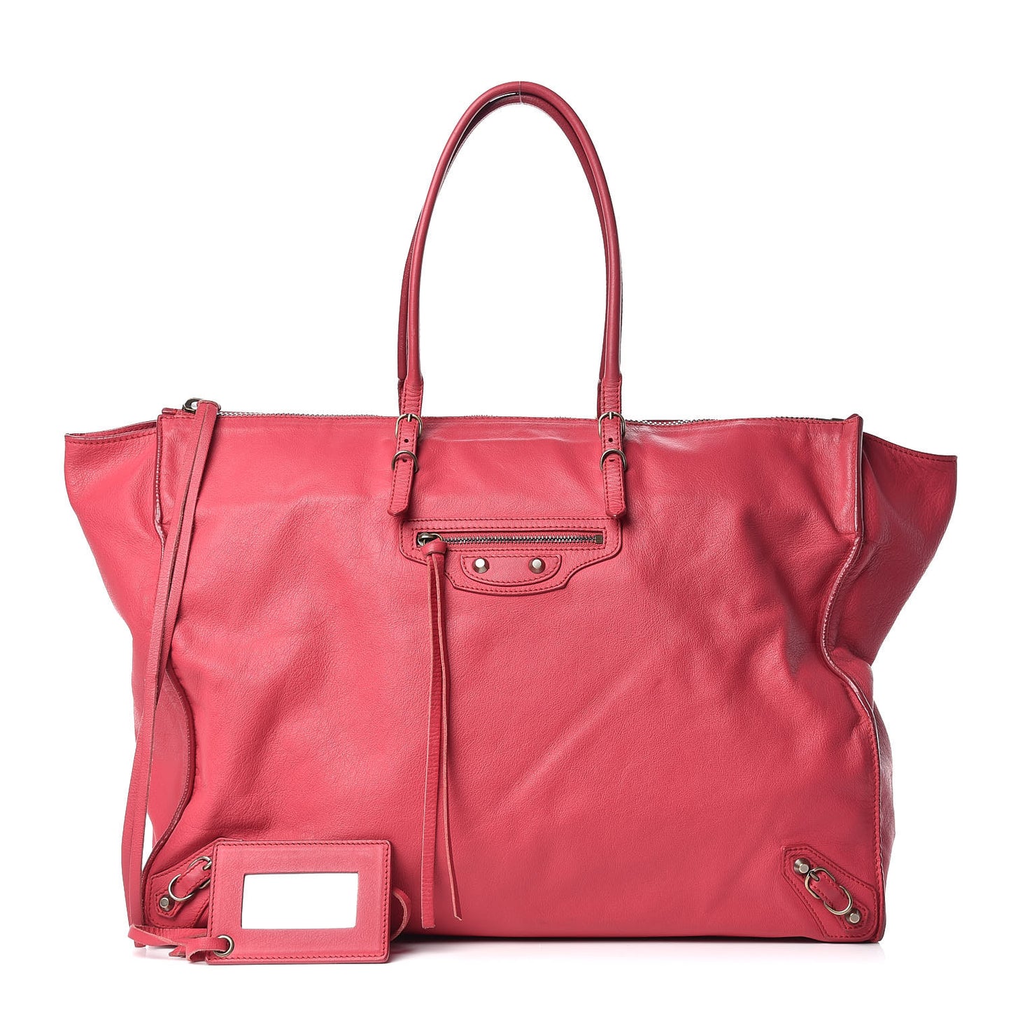 Veau Papier A4 Zip Around Tote Rouge Grenade