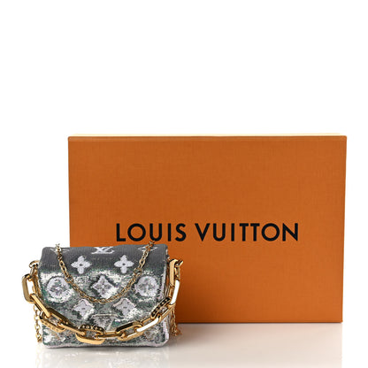 Louis Vuitton Satin Sequin Embroidered Monogram Coussin Belt Bag Silver 11 of 11