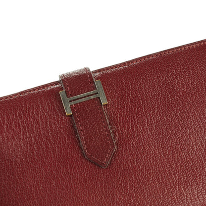 Hermes Chevre Mysore Bearn Gusset Wallet Rouge H 9 of 9