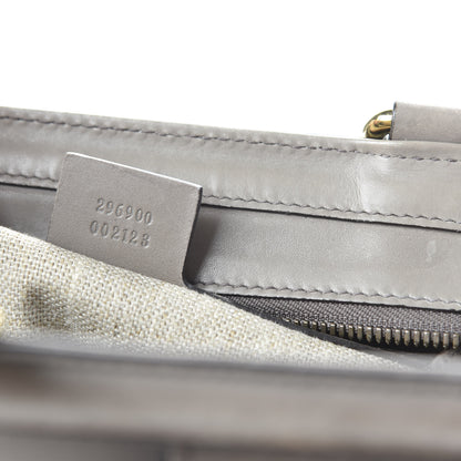 Gucci Calfskin Duilio Brogue Top Handle Bag Grey 9 of 10