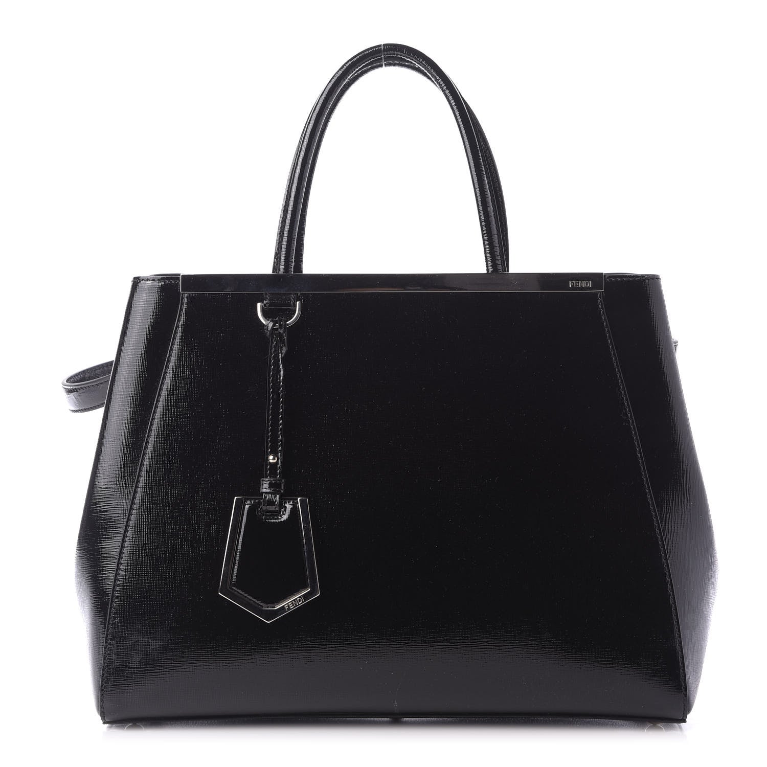 Fendi Patent Vitello Elite Regular 2Jours Tote Black 1 of 13