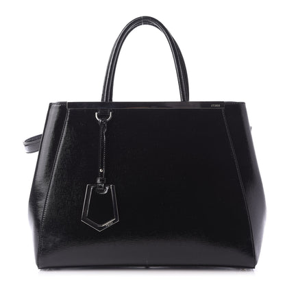 Fendi Patent Vitello Elite Regular 2Jours Tote Black 1 of 13