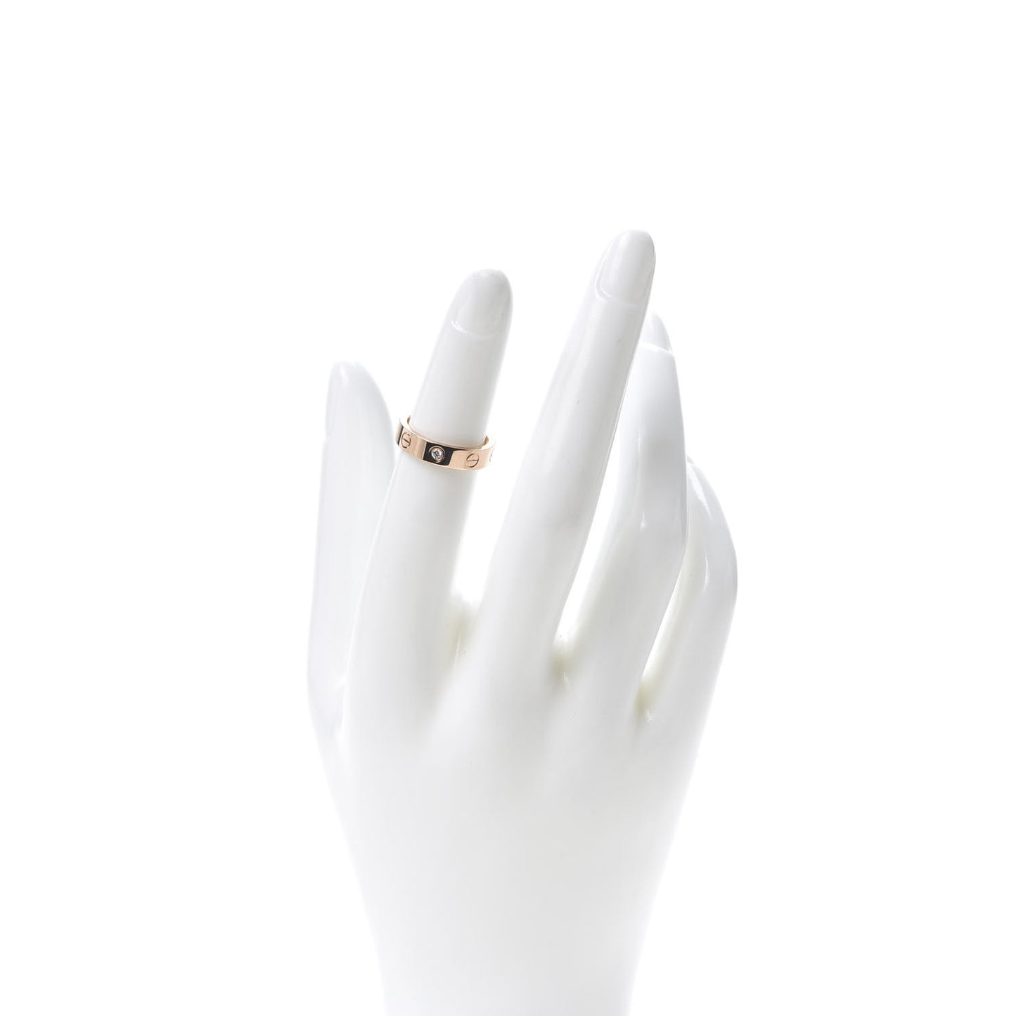 18K Pink Gold Diamond 4mm LOVE Wedding Band Ring 47 4