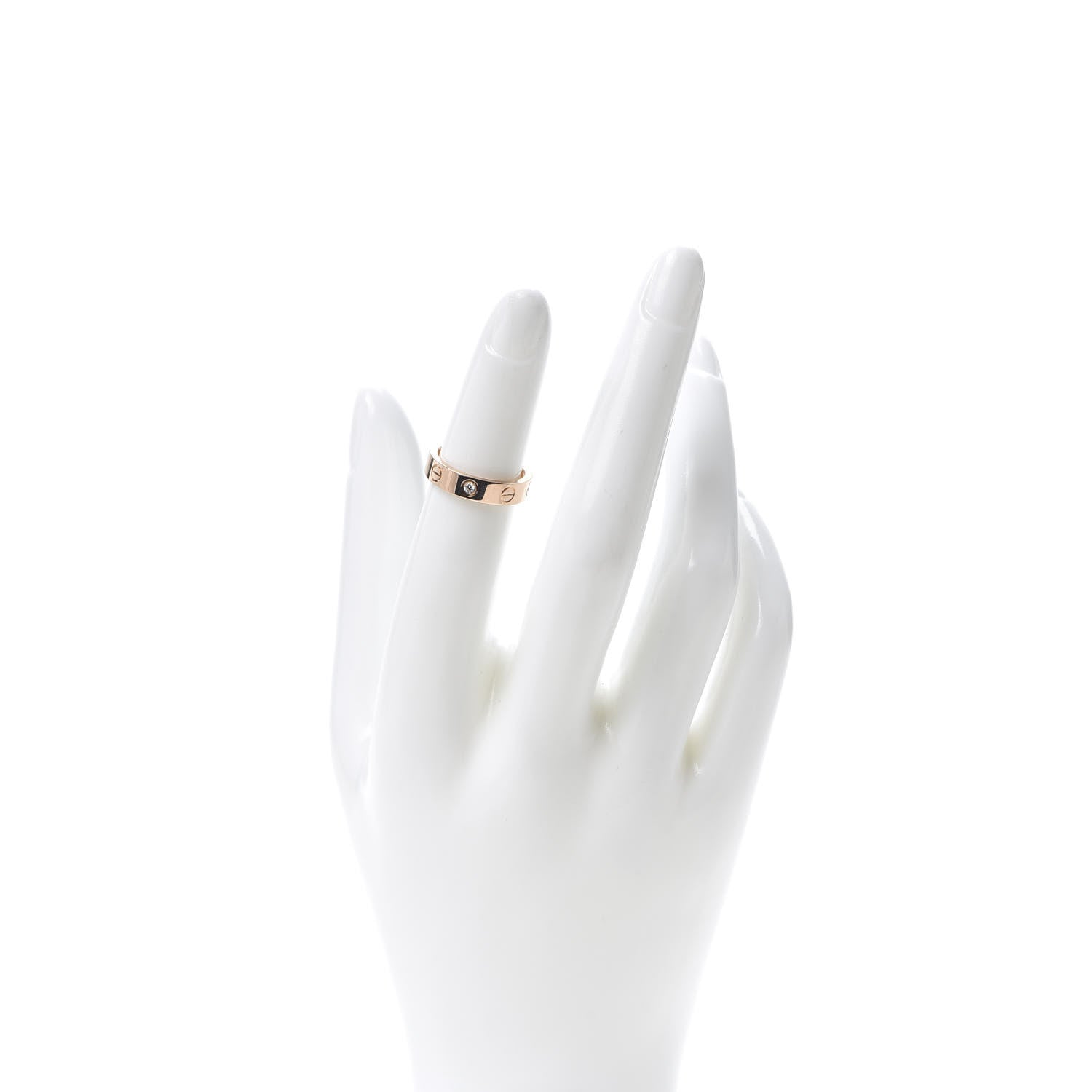 Cartier 18K Pink Gold Diamond 4mm LOVE Wedding Band Ring 47 4 2 of 4