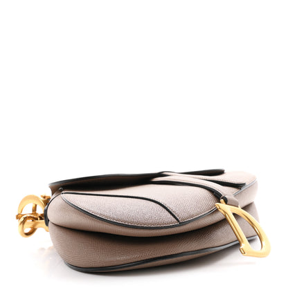 Christian Dior Grained Calfskin Saddle Bag With Strap Warm Taupe 4 of 11