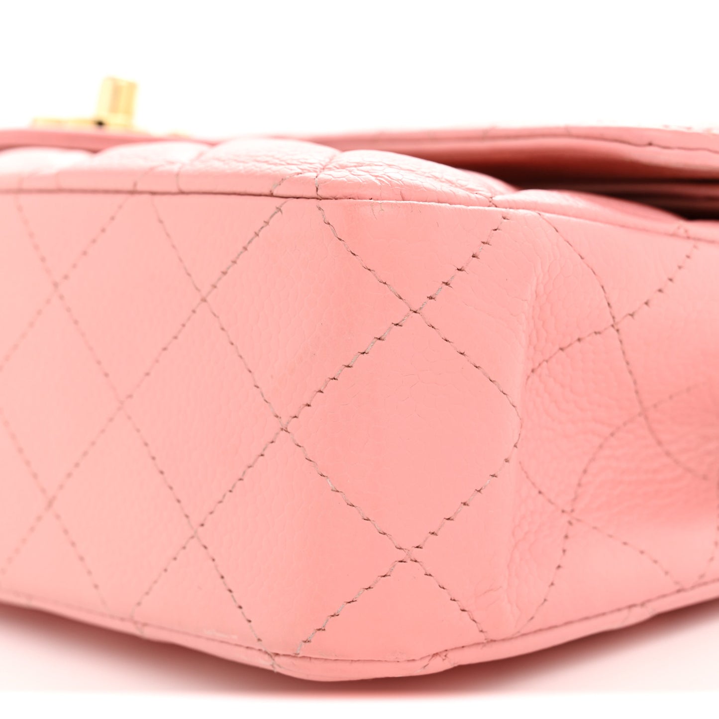 Caviar Quilted Medium Double Flap Pink
