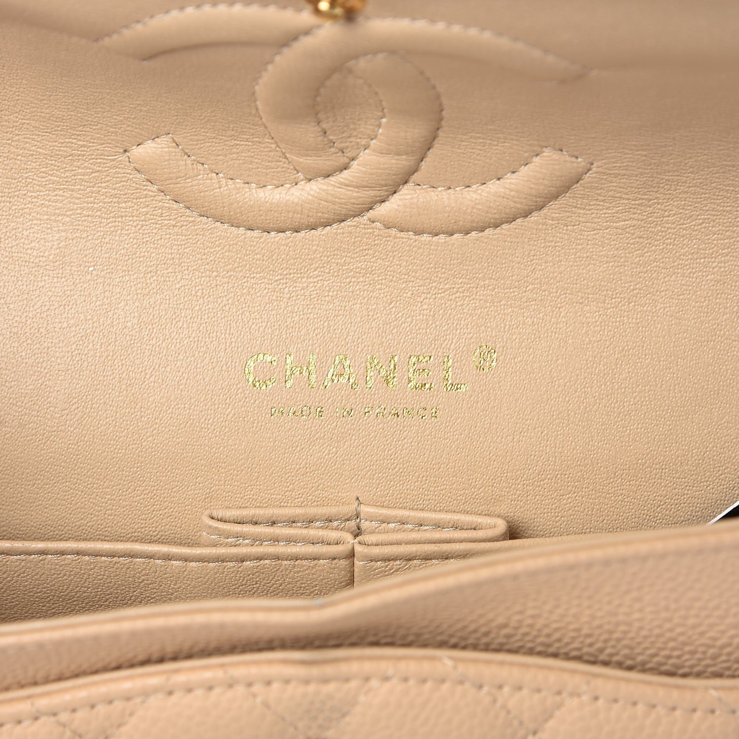 Chanel Caviar Quilted Medium Double Flap Beige Clair 9 of 10