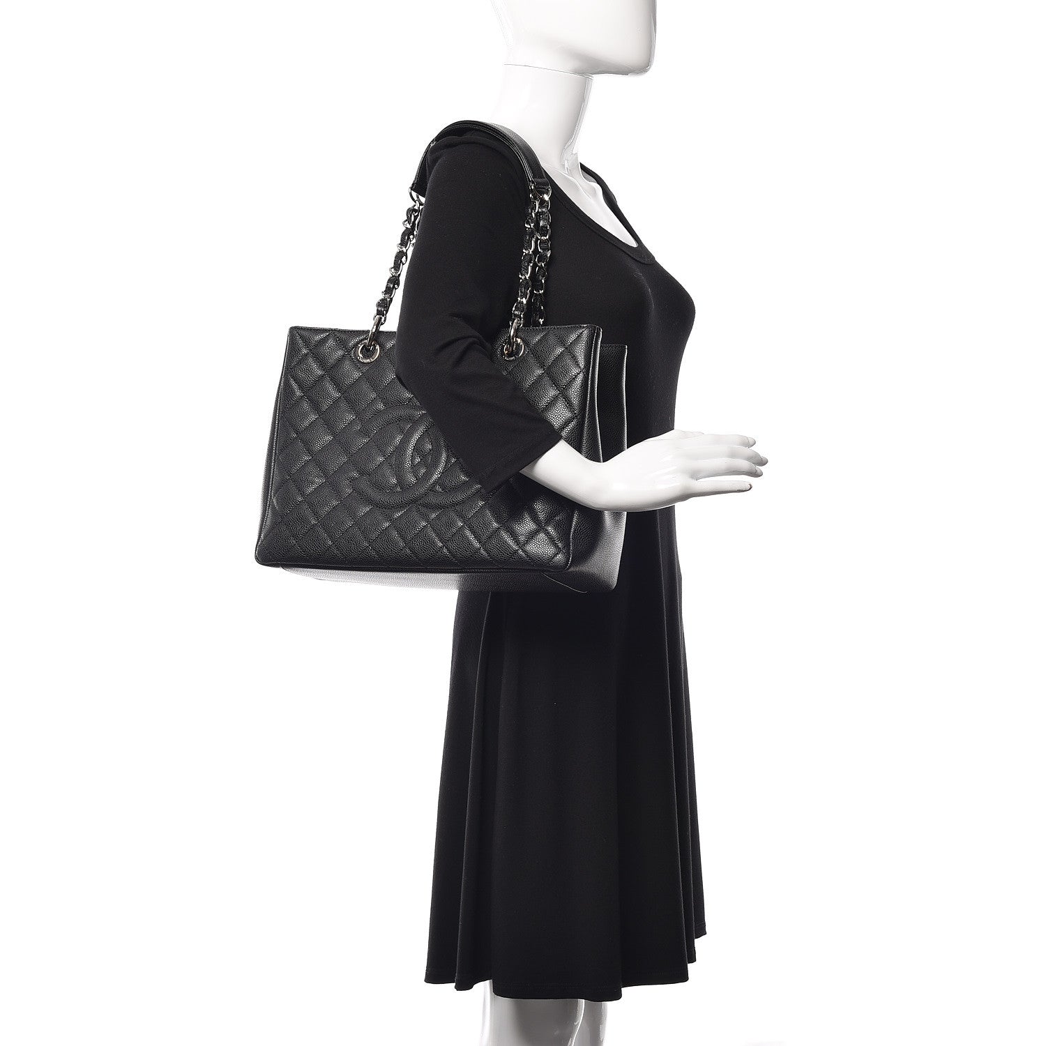 Chanel Caviar Quilted Grand Shopping Tote GST Black 2 of 12