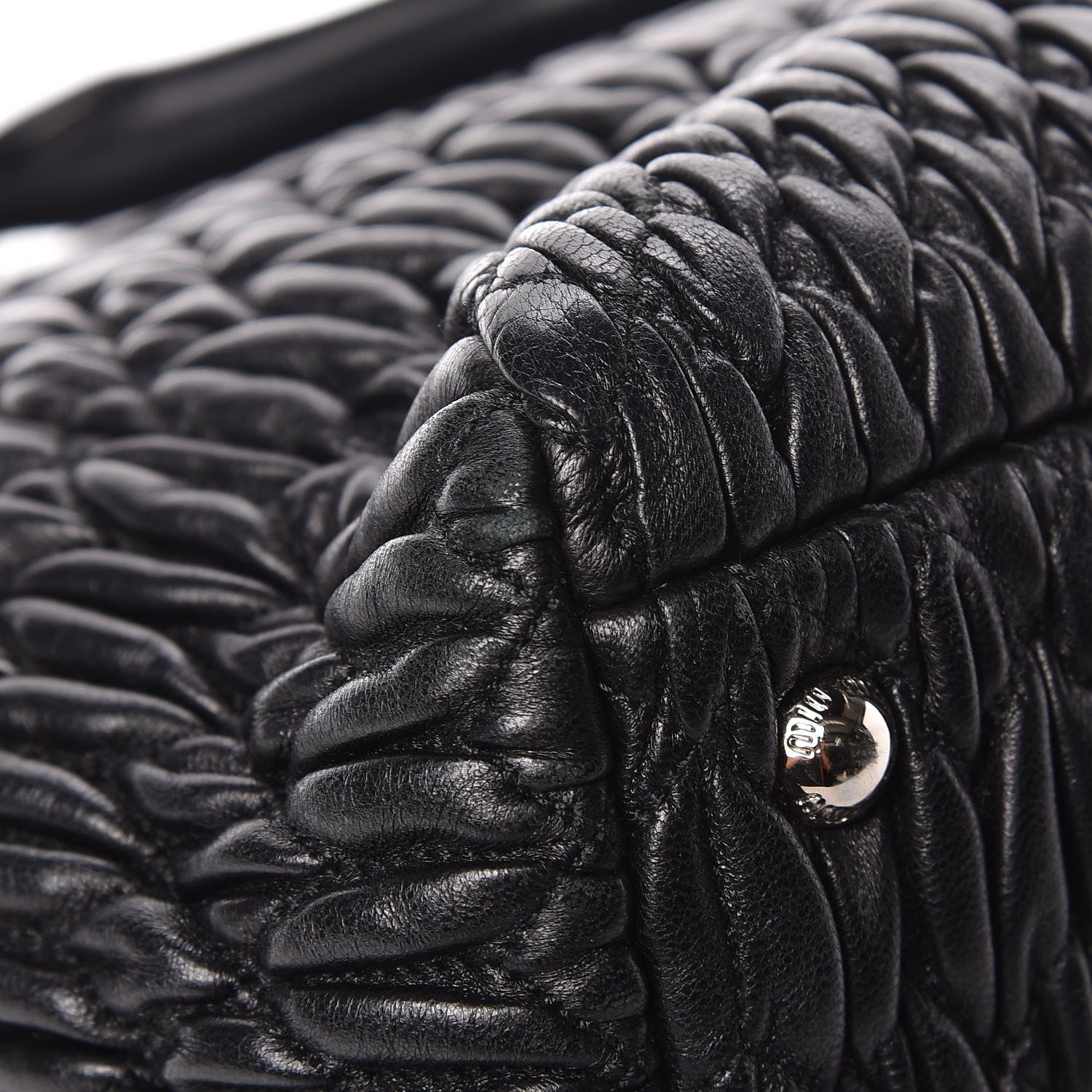 Miu Miu Nappa Matelasse Tote Black 10 of 12
