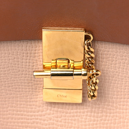 Chloe Grained Calfskin Lambskin Mini Bi-Color Drew Shoulder Bag Powder Beige Caramel 14 of 15