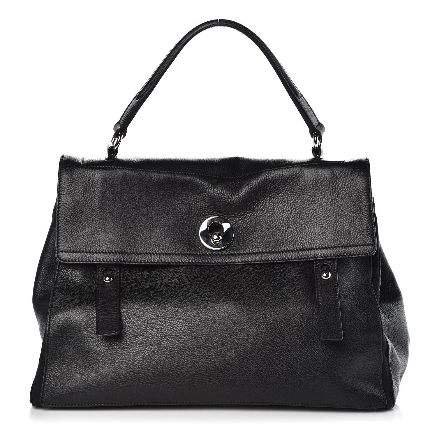 Saint Laurent Calfskin Canvas Large Muse Two Black 1 of 8