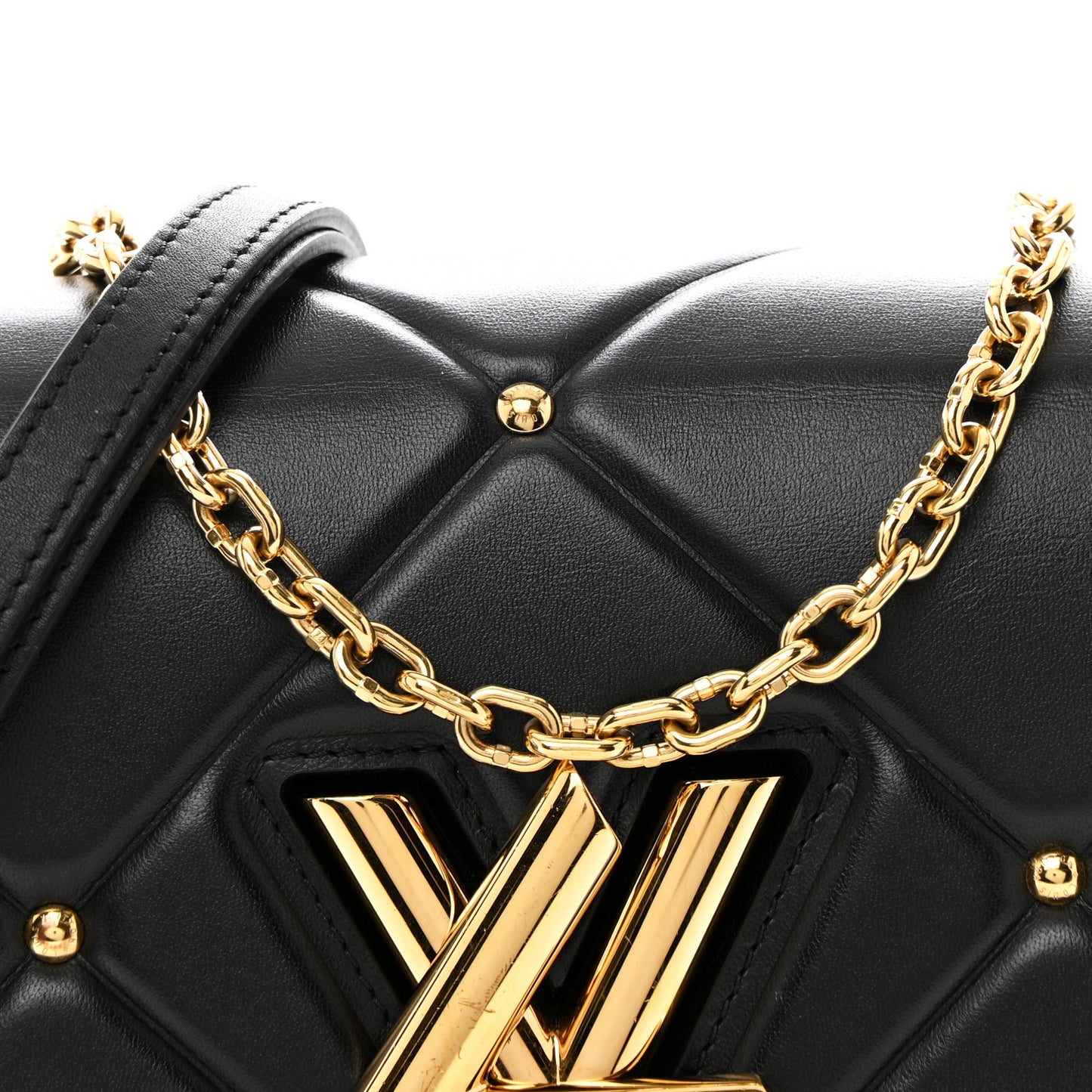 Lambskin Quilted Twist MM Black