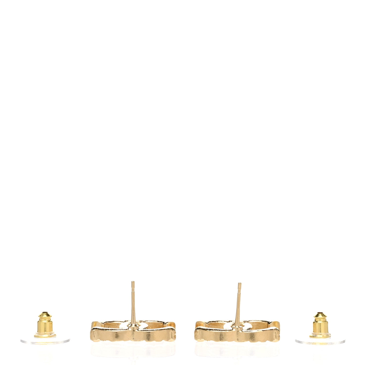 Chanel Metal Textured CC Earrings Gold 3 of 5
