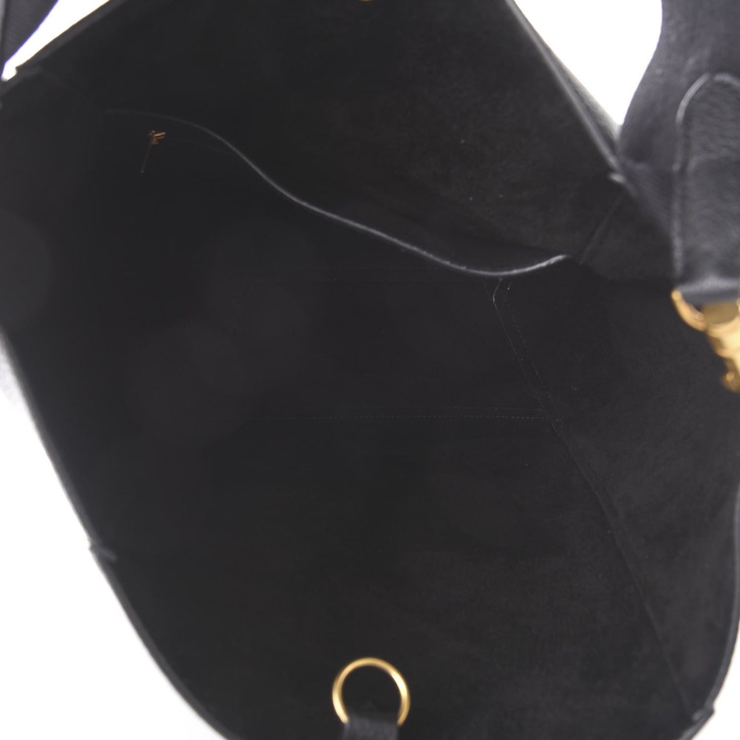 Soft Grained Calfskin Sangle Bucket Bag Black