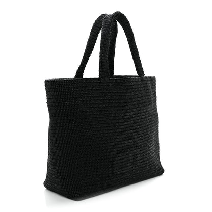 Saint Laurent Raffia Wide Tote Black 2 of 8