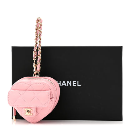 Chanel Lambskin Quilted CC Mini In Love Heart Bag Charm Light Pink 12 of 12