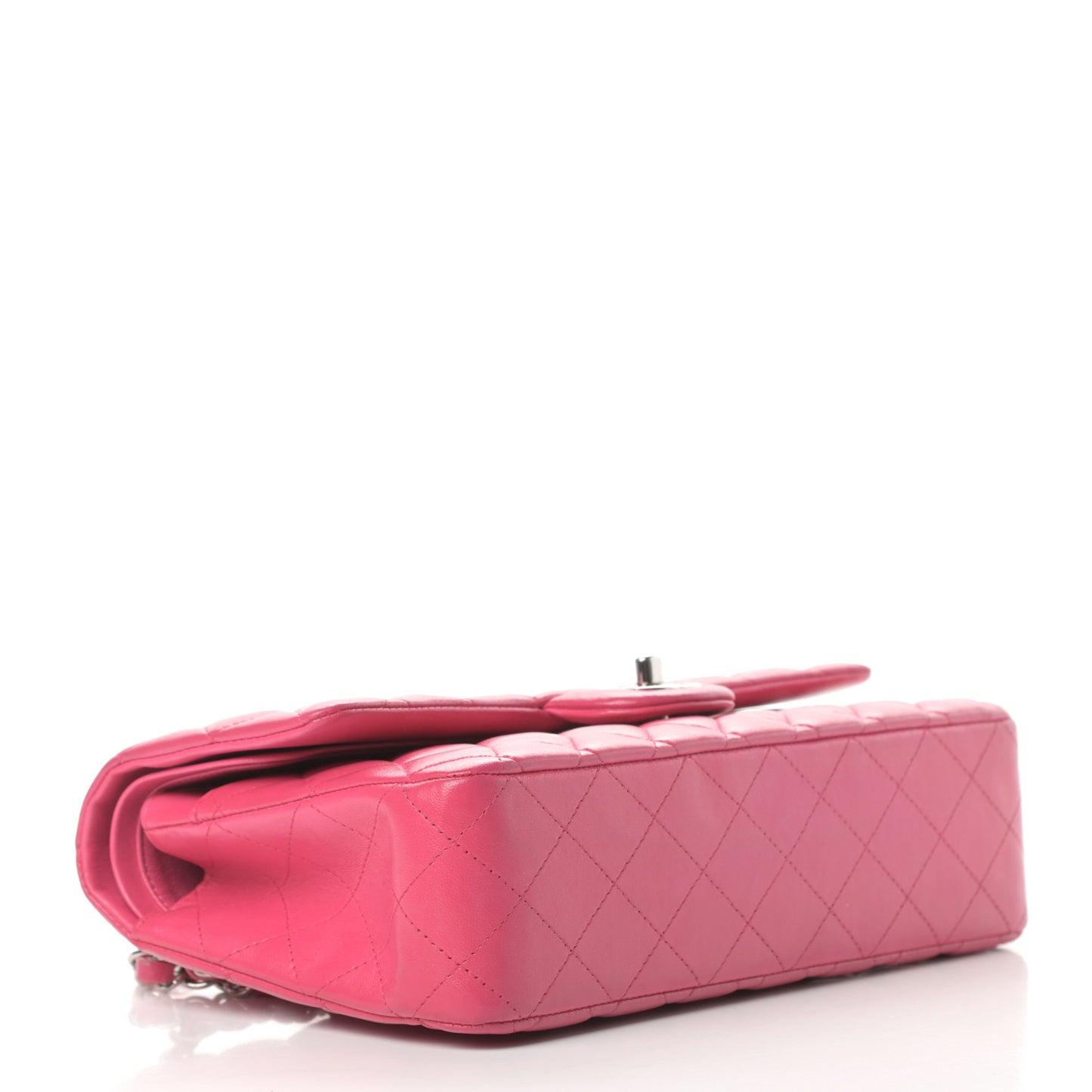 Lambskin Quilted Medium Double Flap Fuchsia