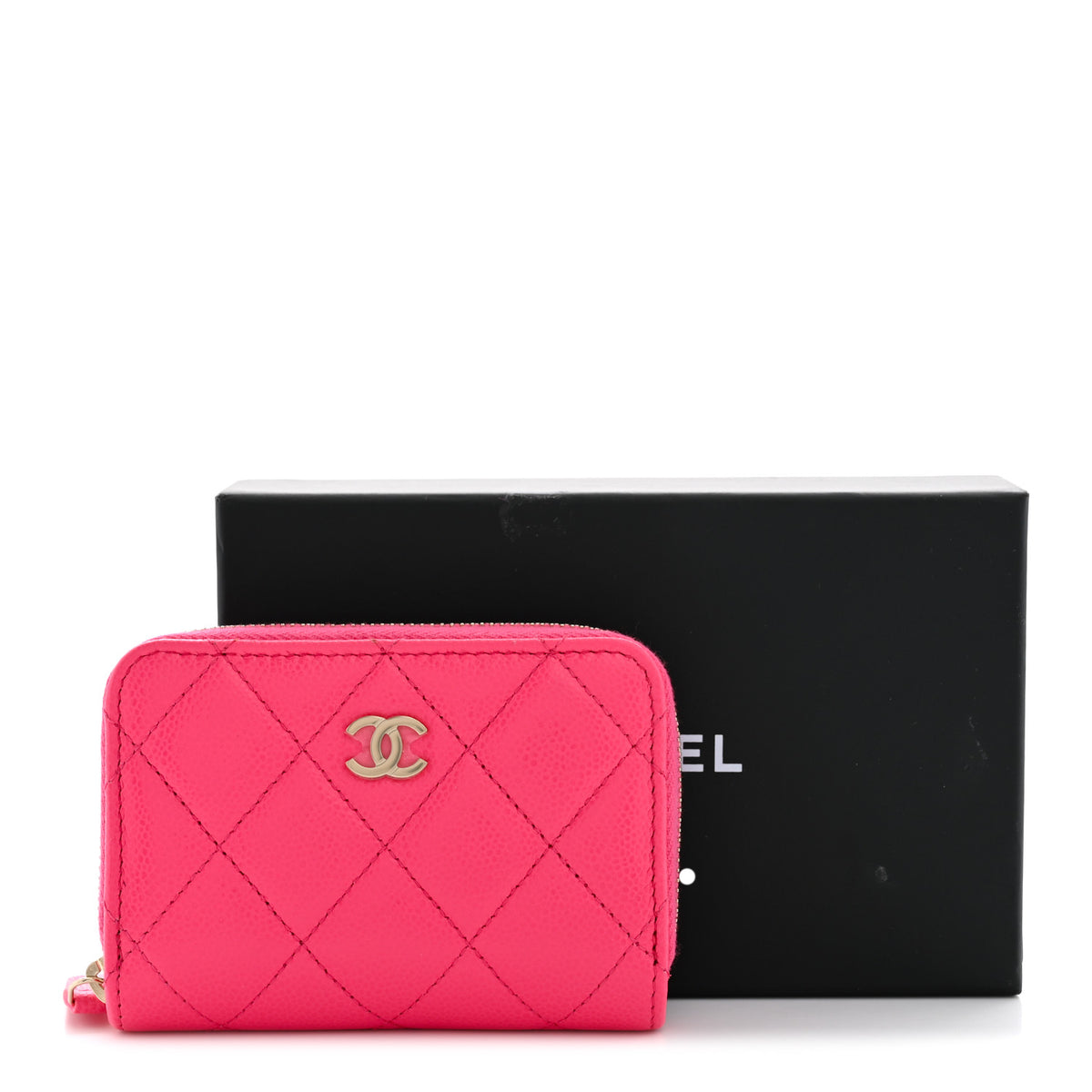 Chanel Caviar Quilted Zip Coin Purse Pink 8 of 8