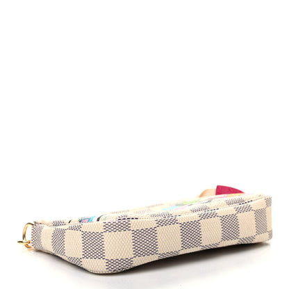 Louis Vuitton Damier Azur 2021 Christmas Animation Hollywood Mini Pochette Accessories Fuchsia 4 of 7