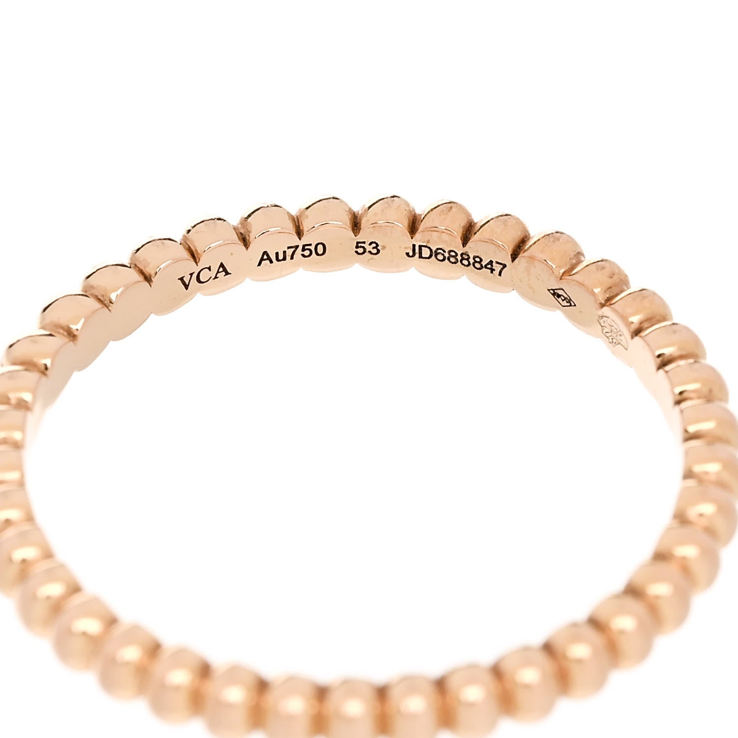 Van Cleef & Arpels 18K Rose Gold Small Perlee Ring 53 6.5 4 of 5