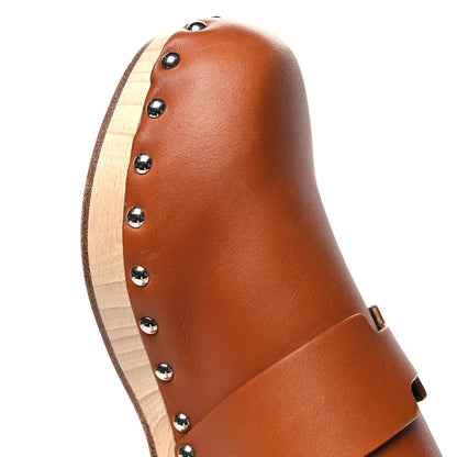Hermes Calfskin Calya Mules 37 Naturel 10 of 10