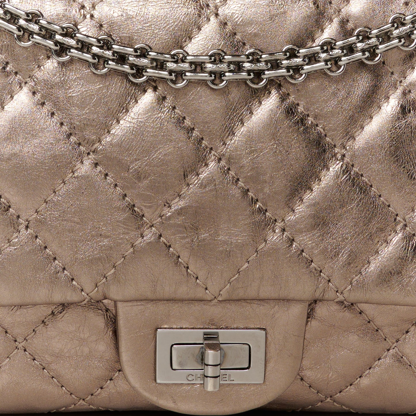 Metallic Aged Calfskin Quilted  2.55 Reissue 226 Flap Bronze
