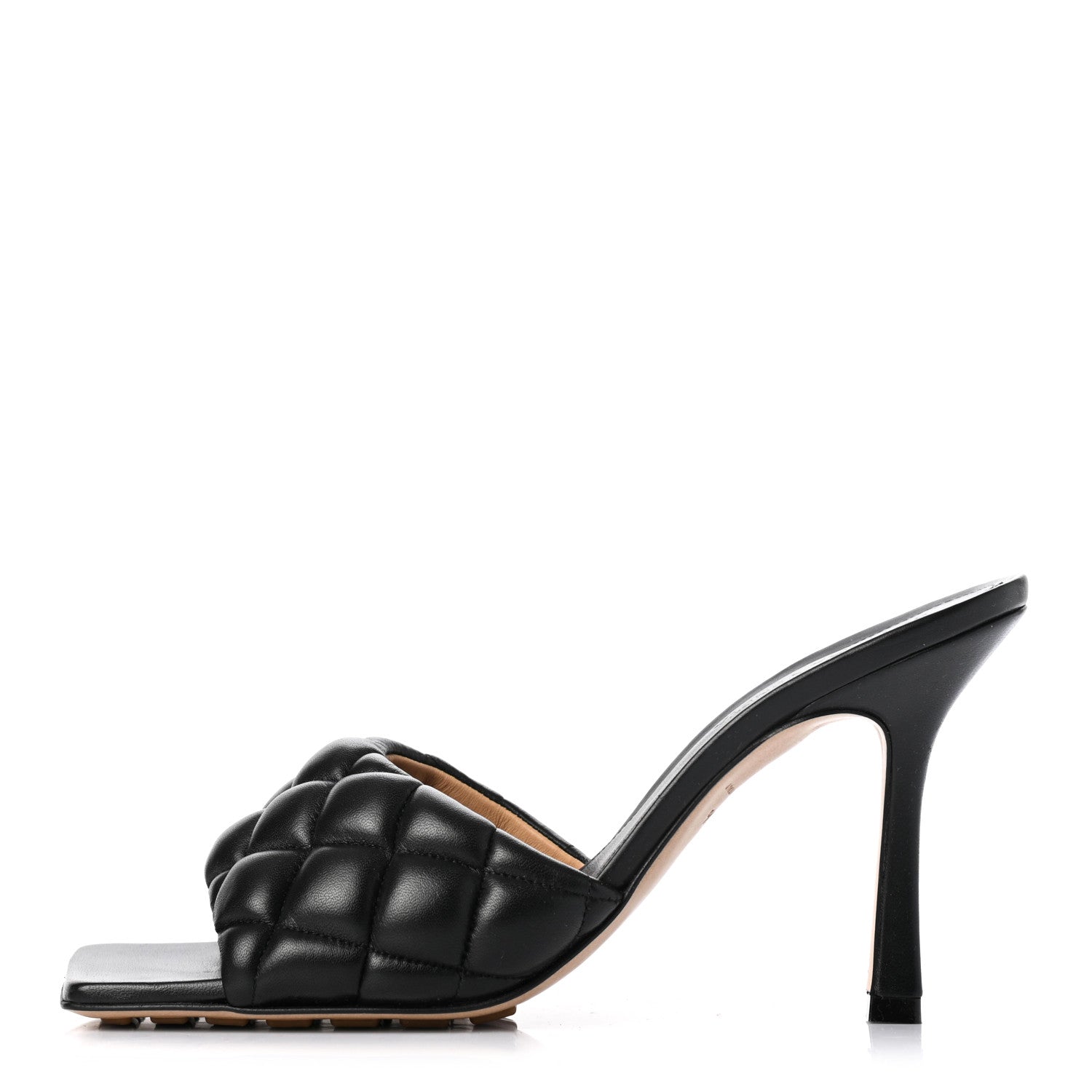 Bottega Veneta Nappa Matelasse Padded Mule Sandals 38.5 Black 1 of 7