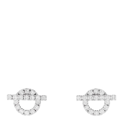 Hermes 18K White Gold Diamond Finesse Earrings 1 of 5