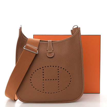 Hermes Taurillon Clemence Evelyne III PM Gold 11 of 11