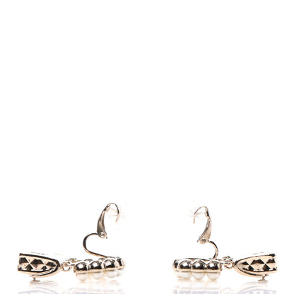 Chanel Pearl Quilted CC Clip On Flap Bag Earrings Gold 3 of 4