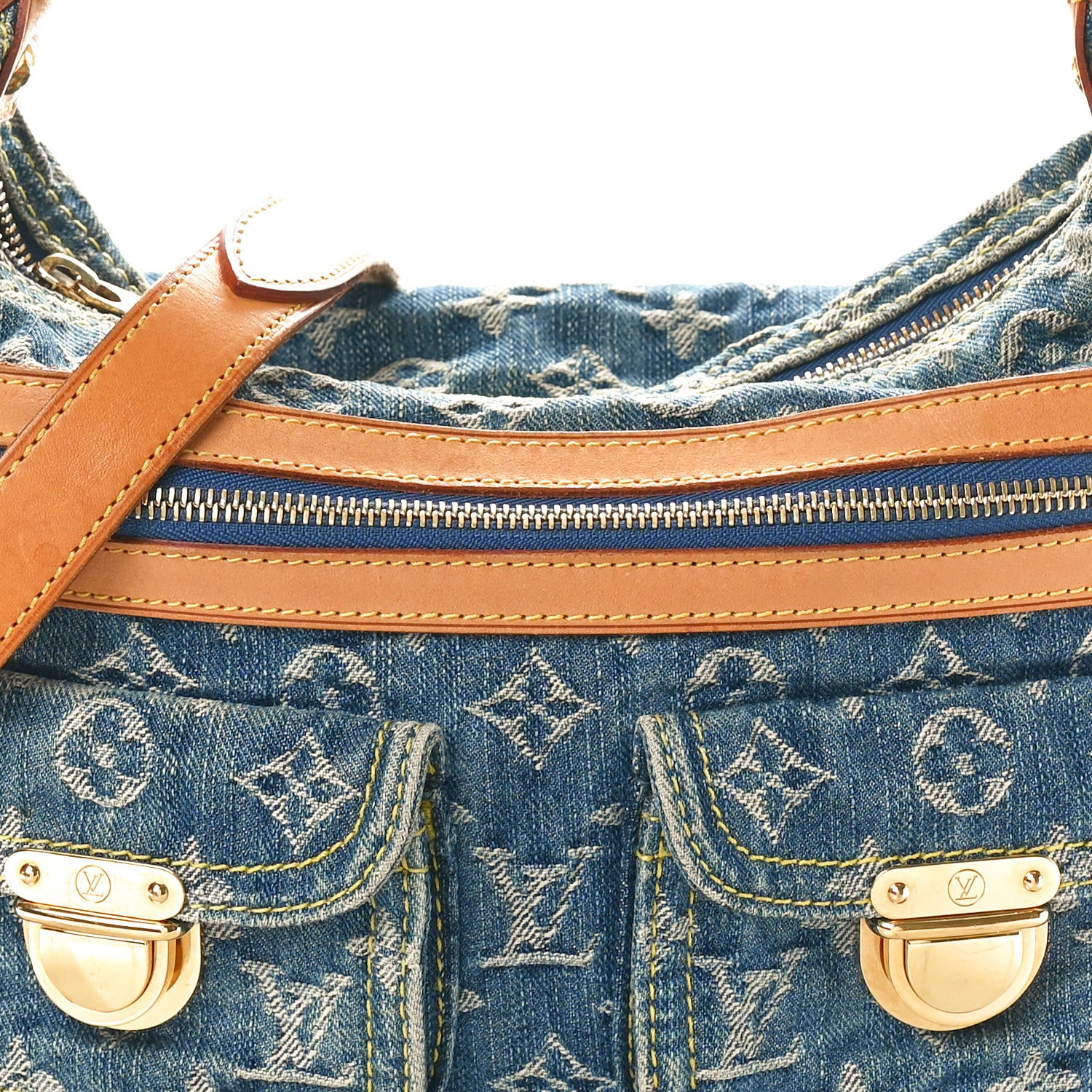 Louis Vuitton Monogram Denim Baggy PM Blue 7 of 13