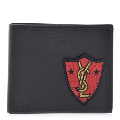 Saint Laurent Calfskin Patch Bifold Wallet Black 1 of 7