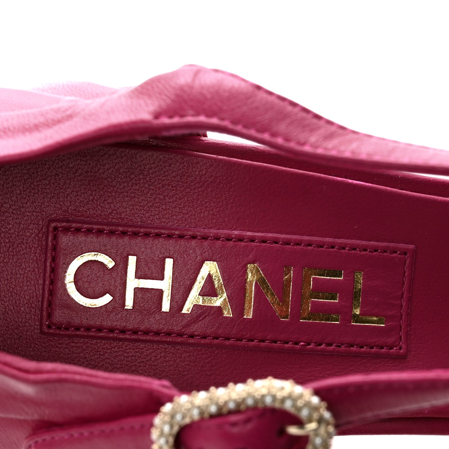 Chanel Lambskin Pearl CC Sandals 40 Pink 7 of 9