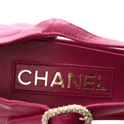 Chanel Lambskin Pearl CC Sandals 40 Pink 7 of 9