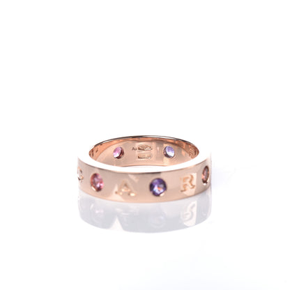 Bulgari 18K Rose Gold Amethyst Tourmaline Diamond Roman Sorbet Band Ring 55 7.25 5 of 5