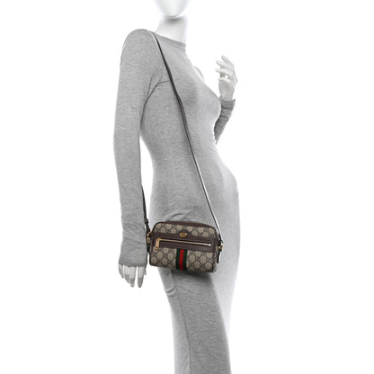 Gucci GG Supreme Monogram Web Mini Ophidia Shoulder Bag Brown 2 of 11