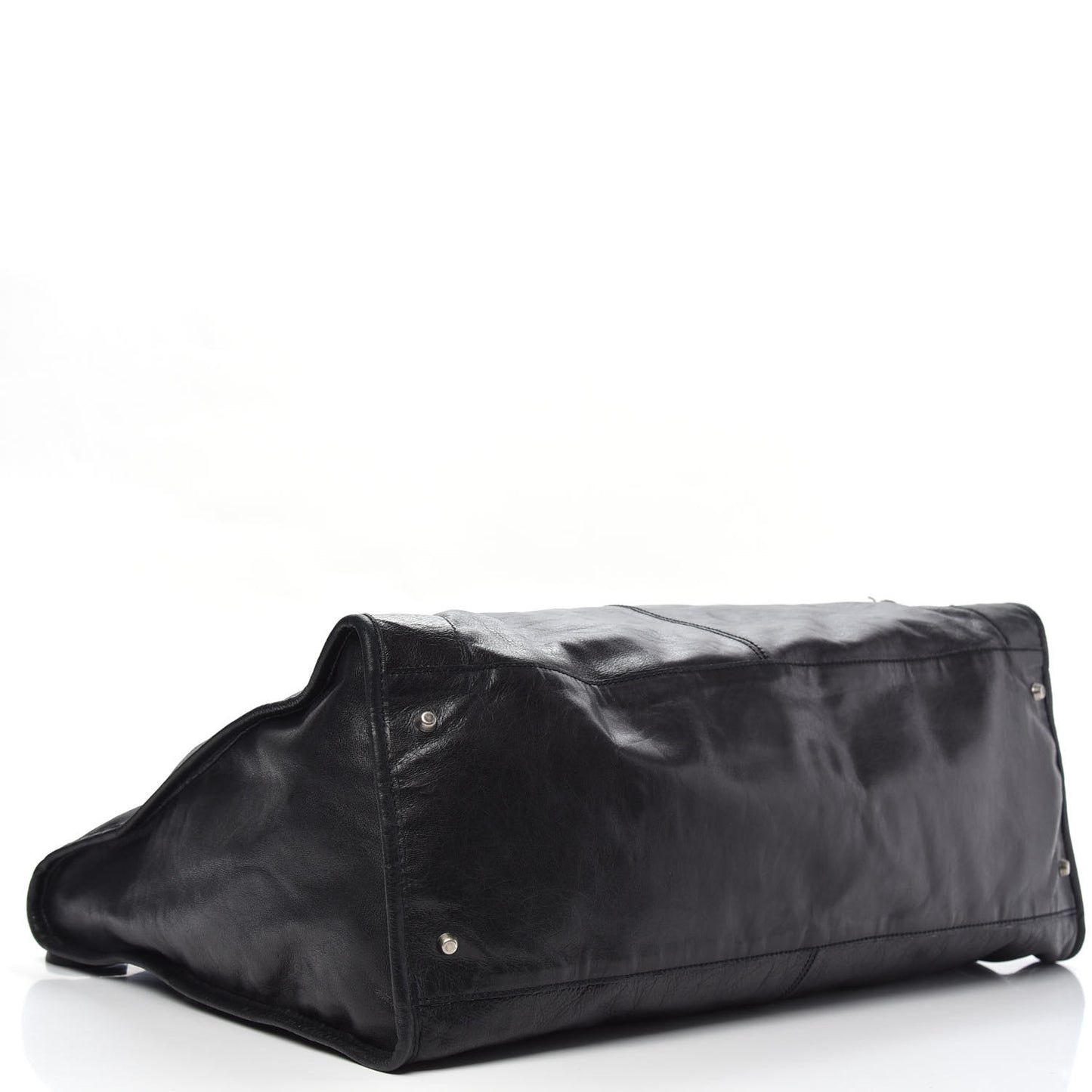 Agneau Classic Silver Hardware Weekender Black