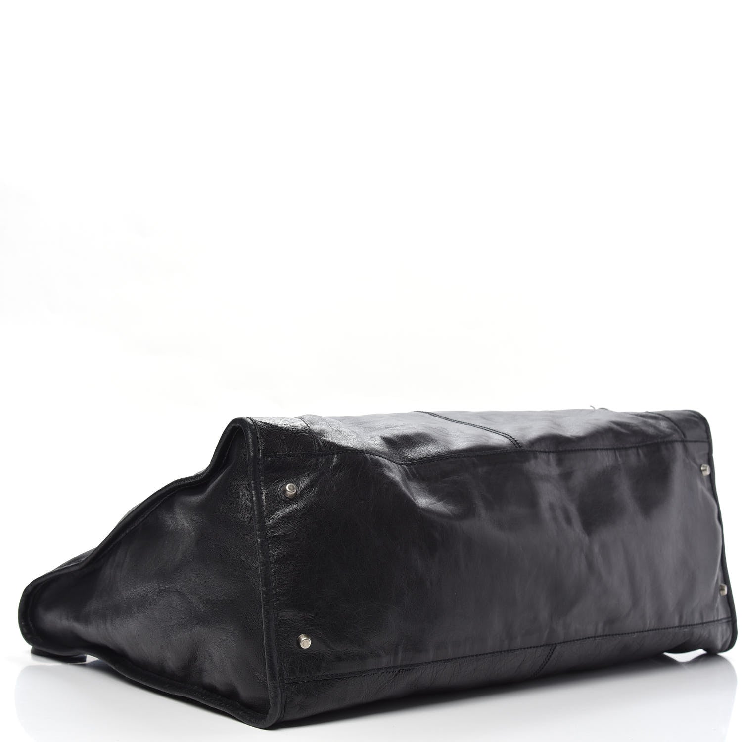 Balenciaga Agneau Classic Silver Hardware Weekender Black 4 of 13