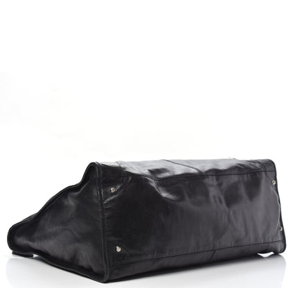 Balenciaga Agneau Classic Silver Hardware Weekender Black 4 of 13