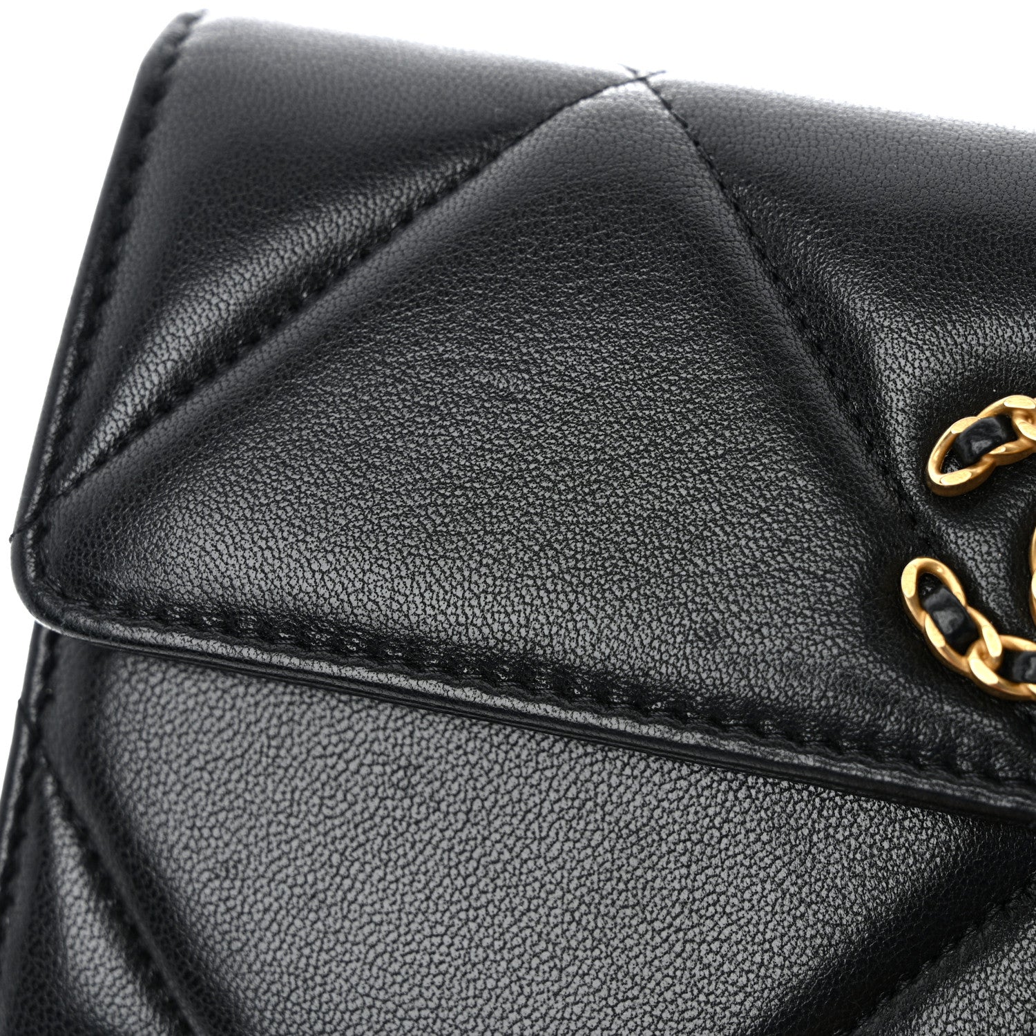 Chanel Lambskin Quilted Chanel 19 Flap Wallet Black 9 of 9