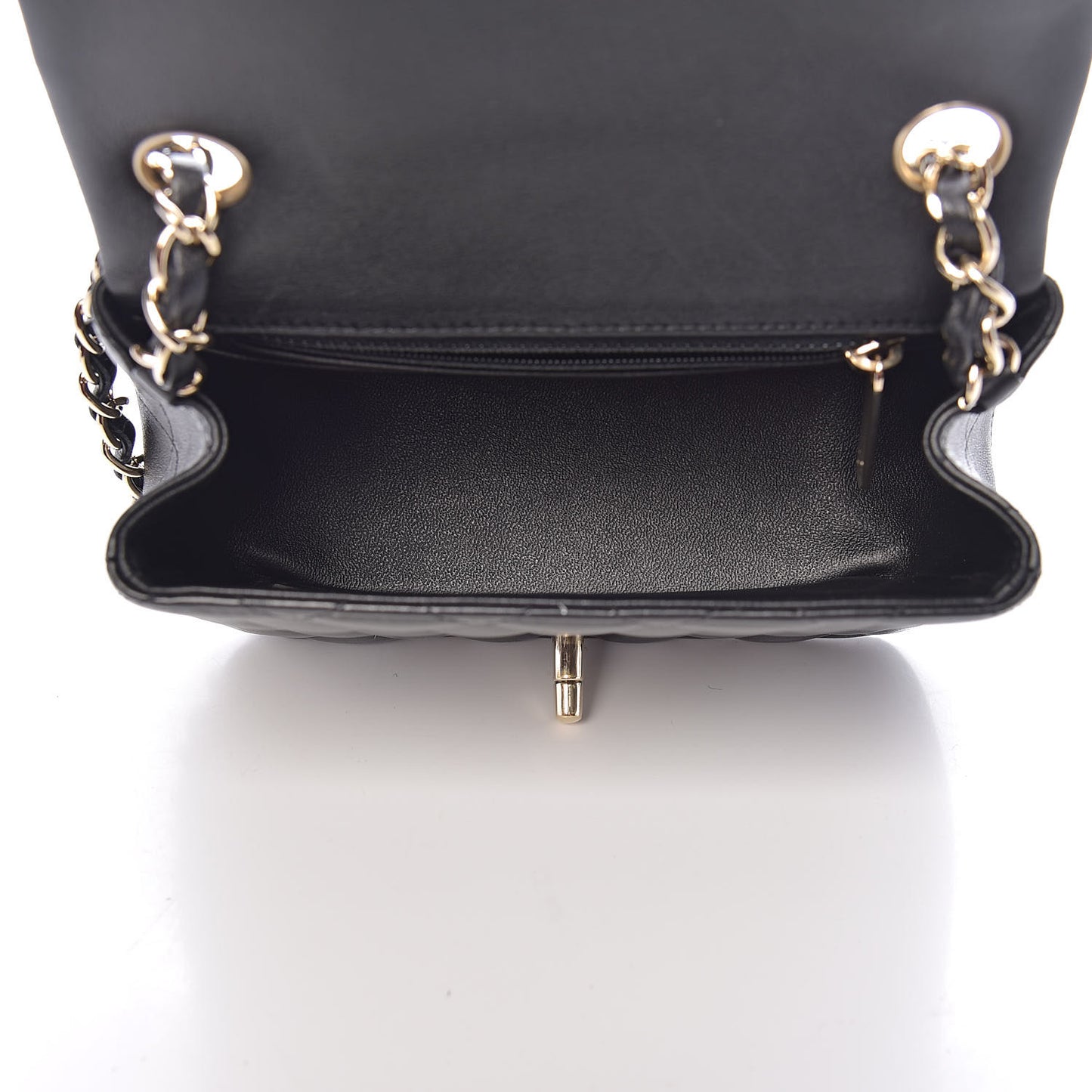Lambskin Quilted Mini Square Flap Black
