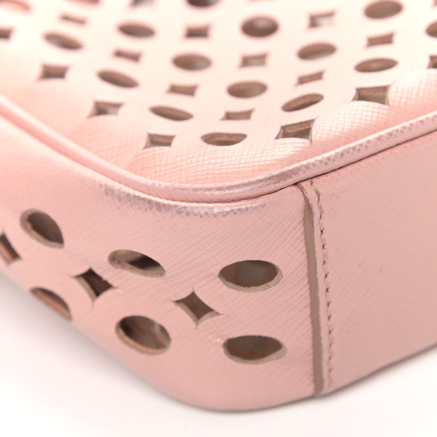 Prada Saffiano Perforated Crossbody Orchidea 10 of 12