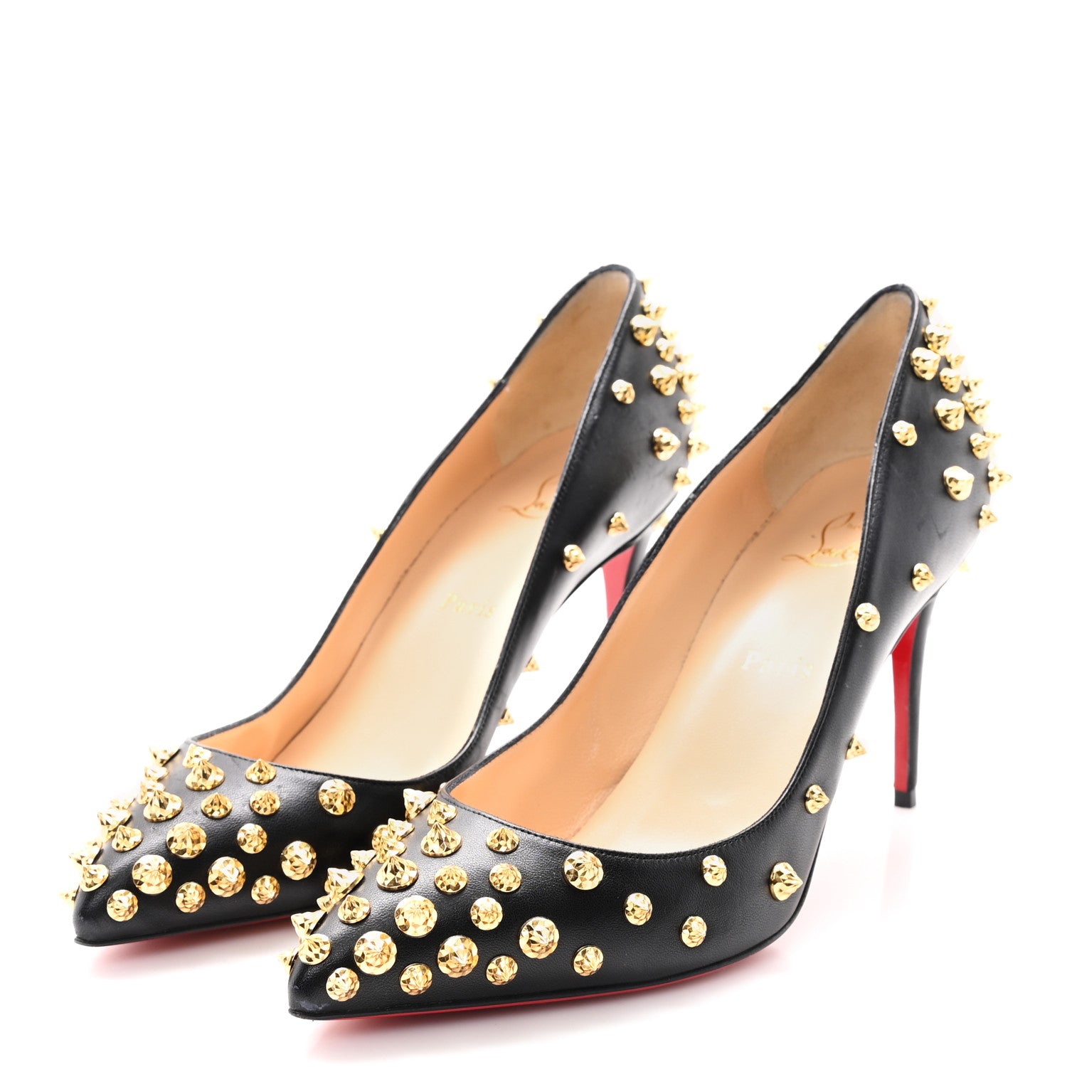 Christian Louboutin Shiny Nappa Studded Aimantaclou 100 Pumps 39 Black 4 of 9