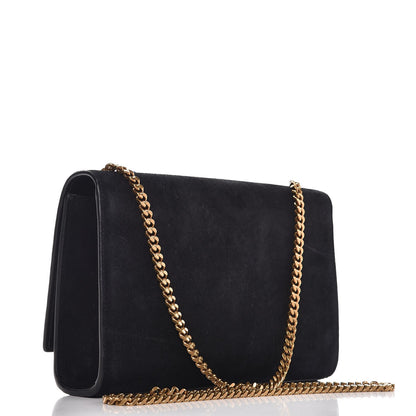 Saint Laurent Suede Crystal Medium Classic Monogram Kate Satchel Nero Black 3 of 7